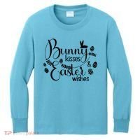 Bunny Kisses Easter Wishes Kids Long Sleeve Shirt thumb 0