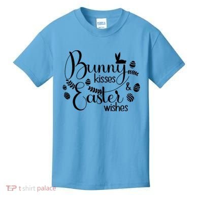 Bunny Kisses Easter Wishes Kids T-Shirt