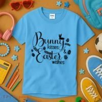 Bunny Kisses Easter Wishes Kids T-Shirt thumb 3