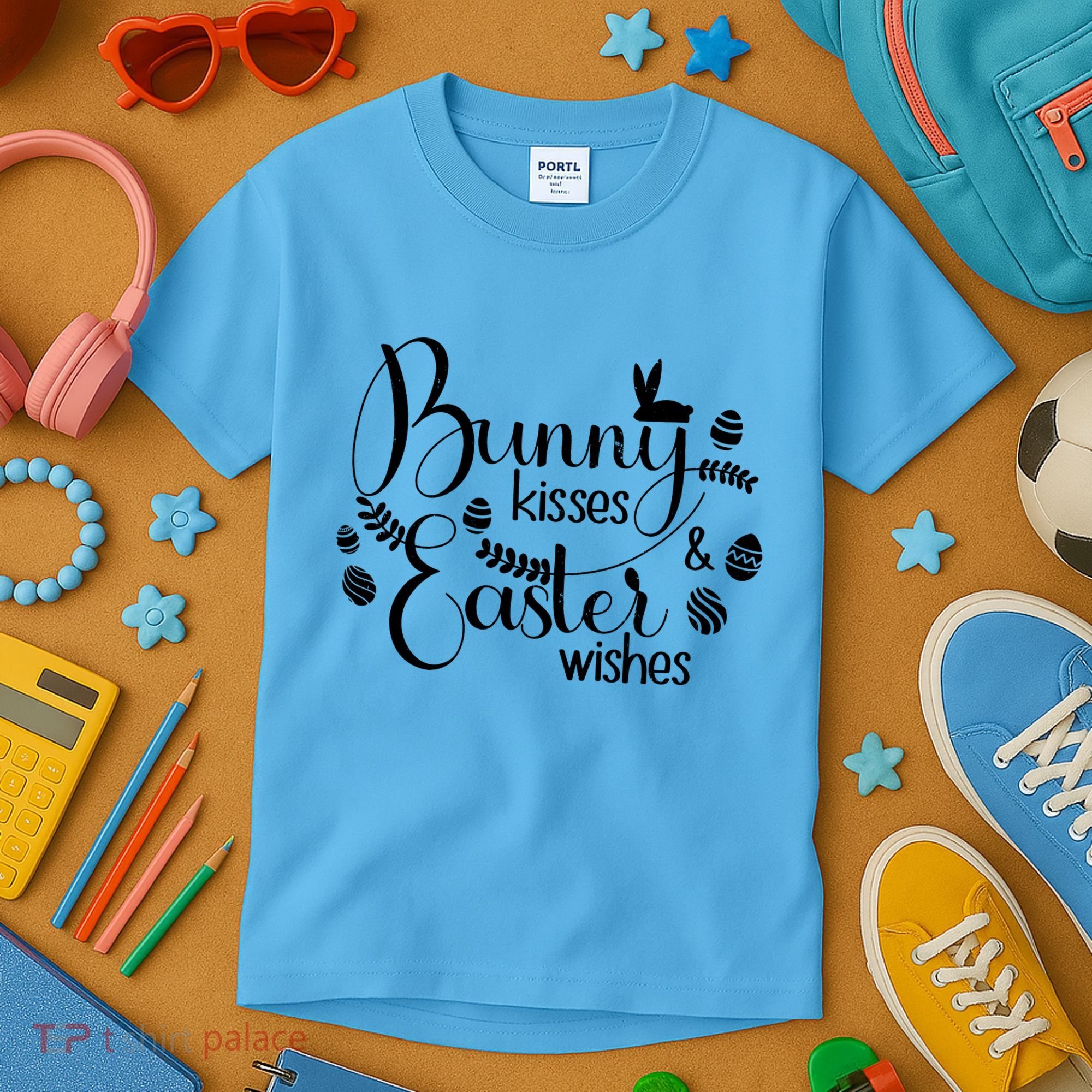 Bunny Kisses Easter Wishes Kids T-Shirt