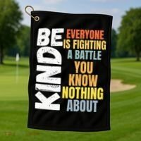 Be Kind Everyone Is Fighting A Battle You Know Nothing About Golf Towel thumb 1