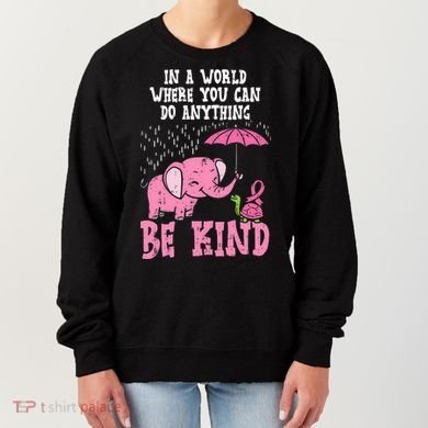 Be Kind Elephant Turtle Breast Cancer Awareness Support Gift Funny Gift Women's Sweatshirt