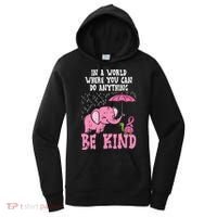 Be Kind Elephant Turtle Breast Cancer Awareness Support Gift Funny Gift Women's Hoodie thumb 0