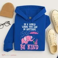 Be Kind Elephant Turtle Breast Cancer Awareness Support Gift Funny Gift Hoodie thumb 4