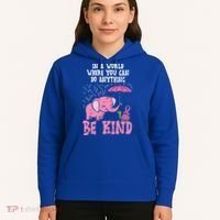 Be Kind Elephant Turtle Breast Cancer Awareness Support Gift Funny Gift Hoodie thumb 5