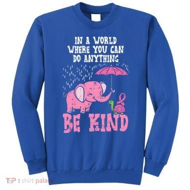 Be Kind Elephant Turtle Breast Cancer Awareness Support Gift Funny Gift Sweatshirt