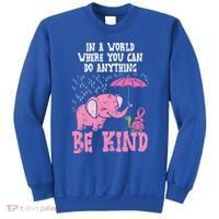Be Kind Elephant Turtle Breast Cancer Awareness Support Gift Funny Gift Sweatshirt thumb 0