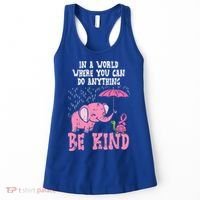 Be Kind Elephant Turtle Breast Cancer Awareness Support Gift Funny Gift Women's Tank Top thumb 0