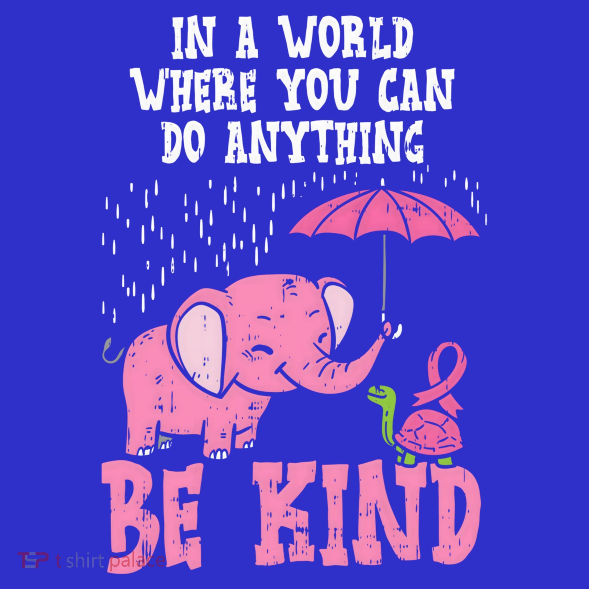 Be Kind Elephant Turtle Breast Cancer Awareness Support Gift Funny Gift Women's Tank Top