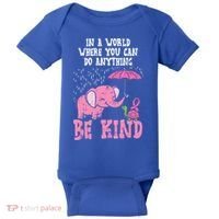 Be Kind Elephant Turtle Breast Cancer Awareness Support Gift Funny Gift Baby Bodysuit thumb 0