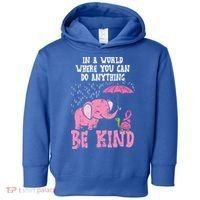 Be Kind Elephant Turtle Breast Cancer Awareness Support Gift Funny Gift Toddler Hoodie thumb 0