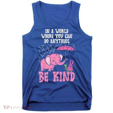 Be Kind Elephant Turtle Breast Cancer Awareness Support Gift Funny Gift Tank Top