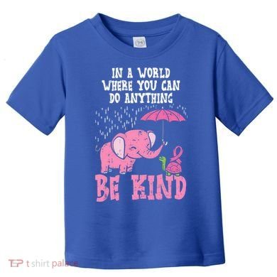 Be Kind Elephant Turtle Breast Cancer Awareness Support Gift Funny Gift Toddler T-Shirt