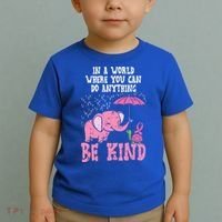 Be Kind Elephant Turtle Breast Cancer Awareness Support Gift Funny Gift Toddler T-Shirt thumb 2