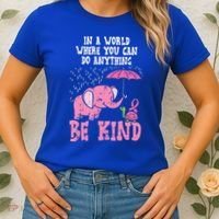 Be Kind Elephant Turtle Breast Cancer Awareness Support Gift Funny Gift Women's T-Shirt thumb 2
