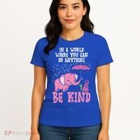 Be Kind Elephant Turtle Breast Cancer Awareness Support Gift Funny Gift Women's T-Shirt thumb 4