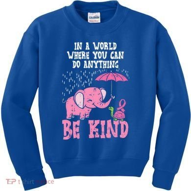 Be Kind Elephant Turtle Breast Cancer Awareness Support Gift Funny Gift Kids Sweatshirt