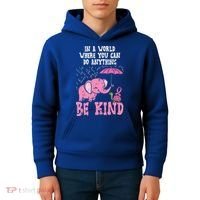 Be Kind Elephant Turtle Breast Cancer Awareness Support Gift Funny Gift Kids Hoodie thumb 4