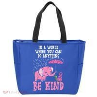 Be Kind Elephant Turtle Breast Cancer Awareness Support Gift Funny Gift Tote Bag thumb 0