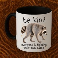Be Kind Fighting Battle Raccoon Funny Jimothy Joke Coffee Mug thumb 2