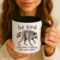 Be Kind Fighting Battle Raccoon Funny Jimothy Joke Coffee Mug thumb 3