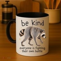 Be Kind Fighting Battle Raccoon Funny Jimothy Joke Coffee Mug thumb 4