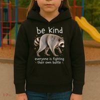 Be Kind Fighting Battle Raccoon Funny Jimothy Joke Kids Hoodie thumb 3