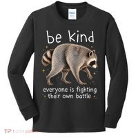 Be Kind Fighting Battle Raccoon Funny Jimothy Joke Kids Long Sleeve Shirt thumb 0