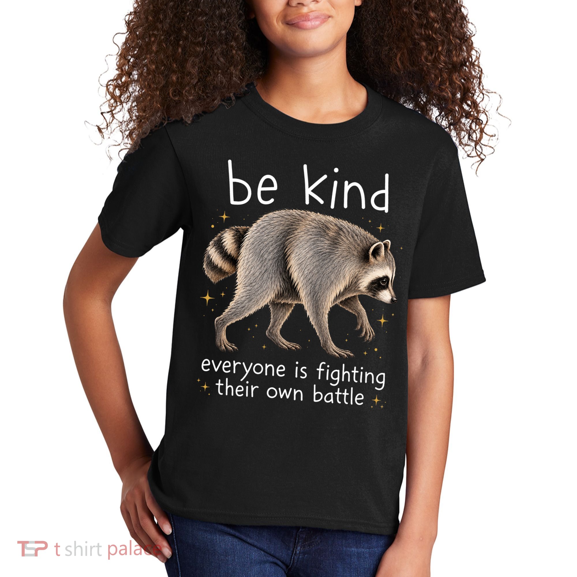 Be Kind Fighting Battle Raccoon Funny Jimothy Joke Kids T-Shirt
