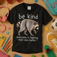 Be Kind Fighting Battle Raccoon Funny Jimothy Joke Kids T-Shirt thumb 3