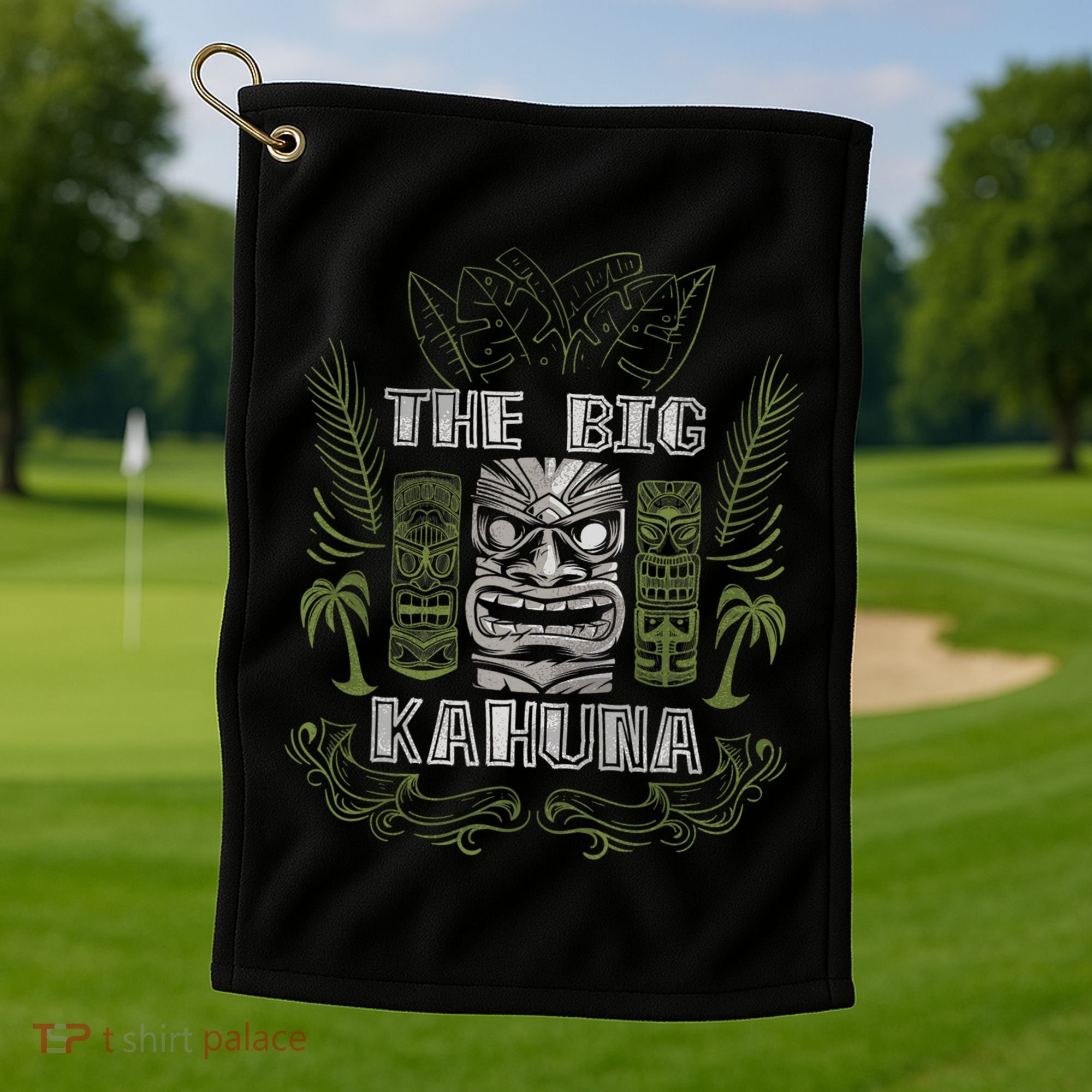 Big Kahuna Funny Hawaiian Luau Outfit Funny Luau Golf Towel
