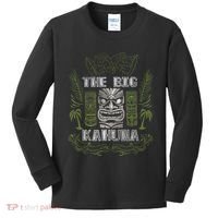 Big Kahuna Funny Hawaiian Luau Outfit Funny Luau Kids Long Sleeve Shirt thumb 0