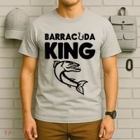 Barracuda King Funny Deep Sea Fishing T-Shirt thumb 6