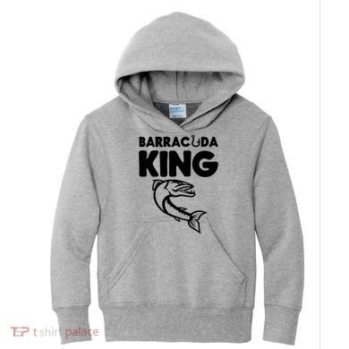 Barracuda King Funny Deep Sea Fishing Kids Hoodie