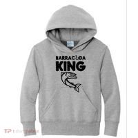 Barracuda King Funny Deep Sea Fishing Kids Hoodie thumb 0