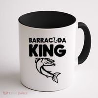 Barracuda King Funny Deep Sea Fishing Coffee Mug thumb 1