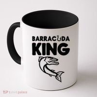 Barracuda King Funny Deep Sea Fishing Coffee Mug thumb 0