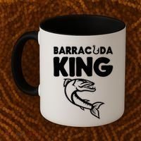 Barracuda King Funny Deep Sea Fishing Coffee Mug thumb 2