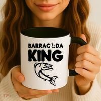 Barracuda King Funny Deep Sea Fishing Coffee Mug thumb 3