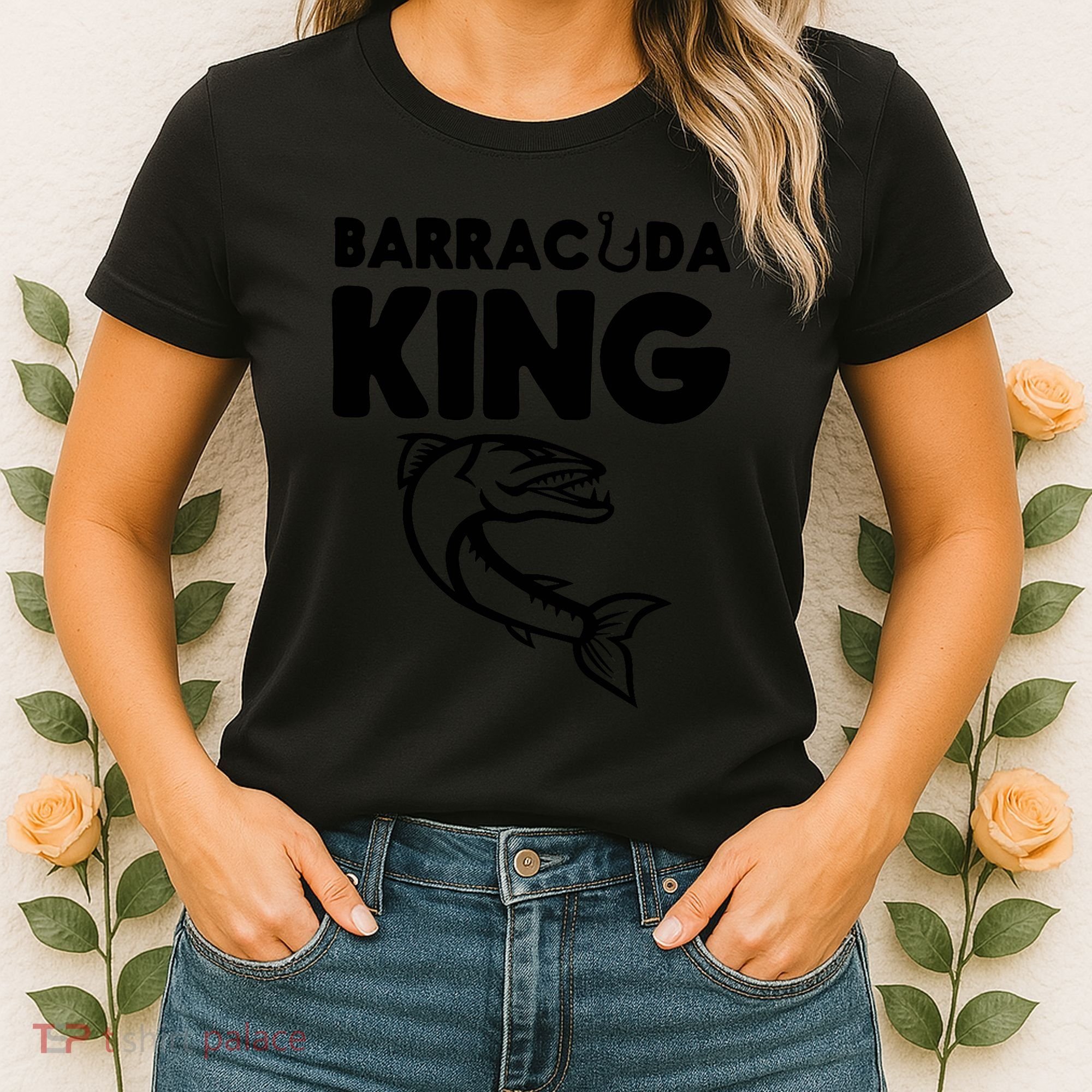 Barracuda King Funny Deep Sea Fishing Women's T-Shirt