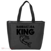 Barracuda King Funny Deep Sea Fishing Tote Bag thumb 0