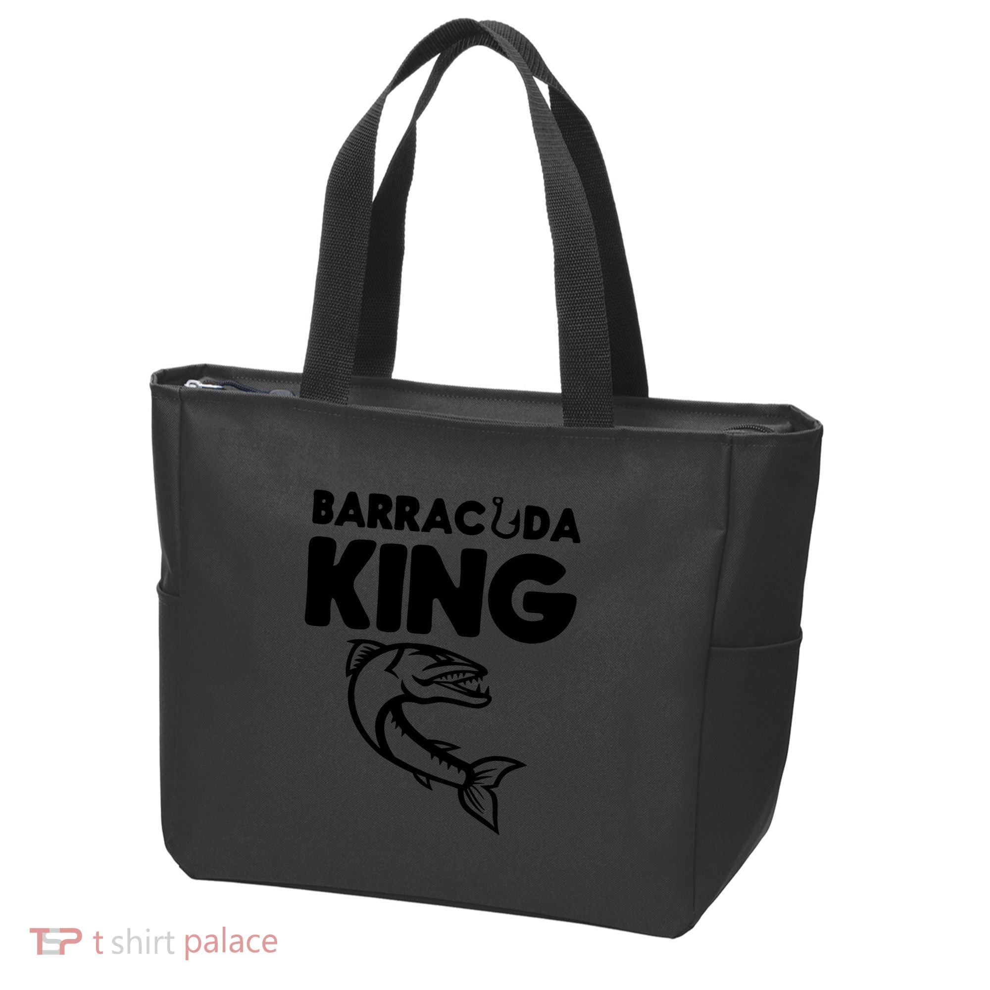 Barracuda King Funny Deep Sea Fishing Tote Bag