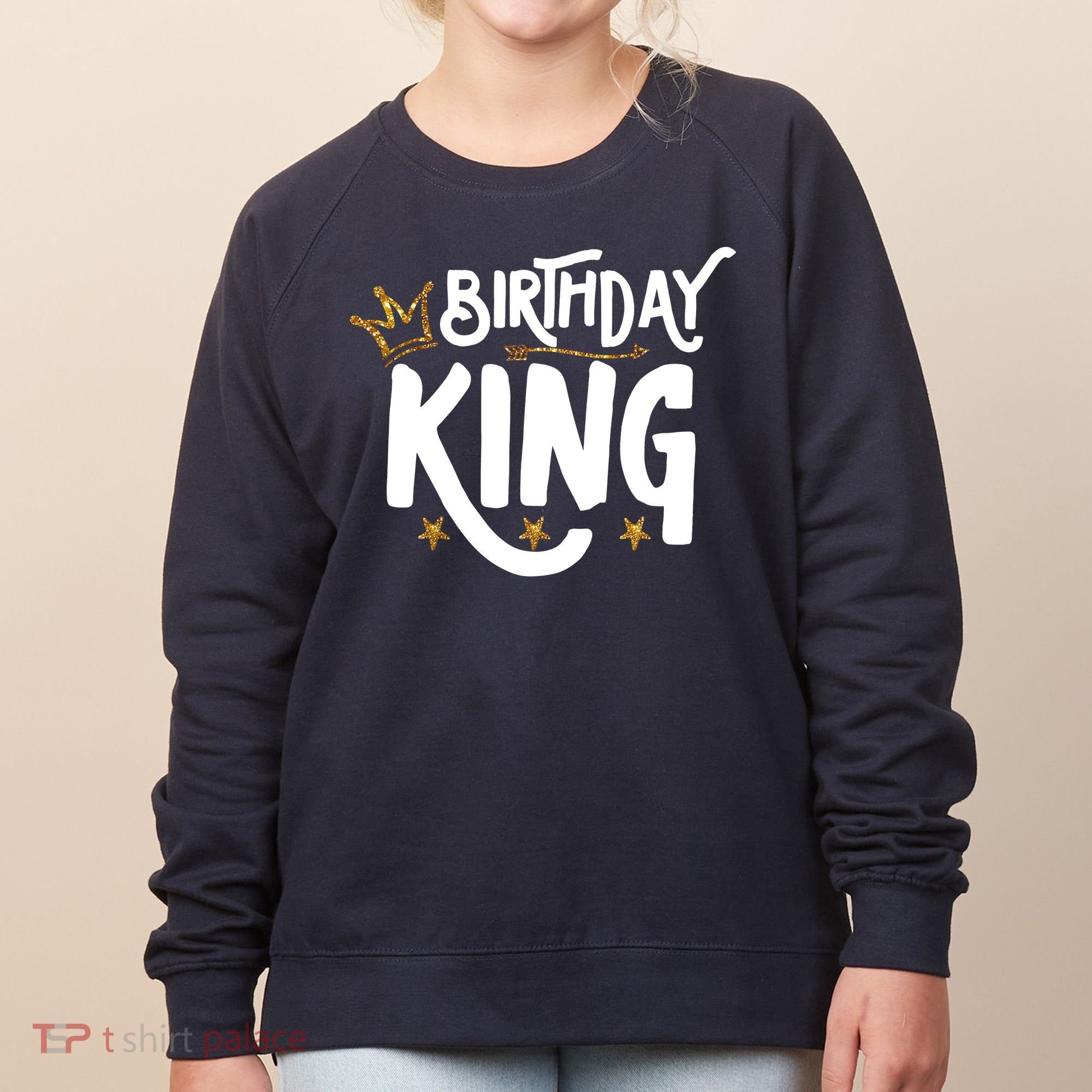 Birthday King Gold Crown Birthday Boy Funny Women's Sweatshirt