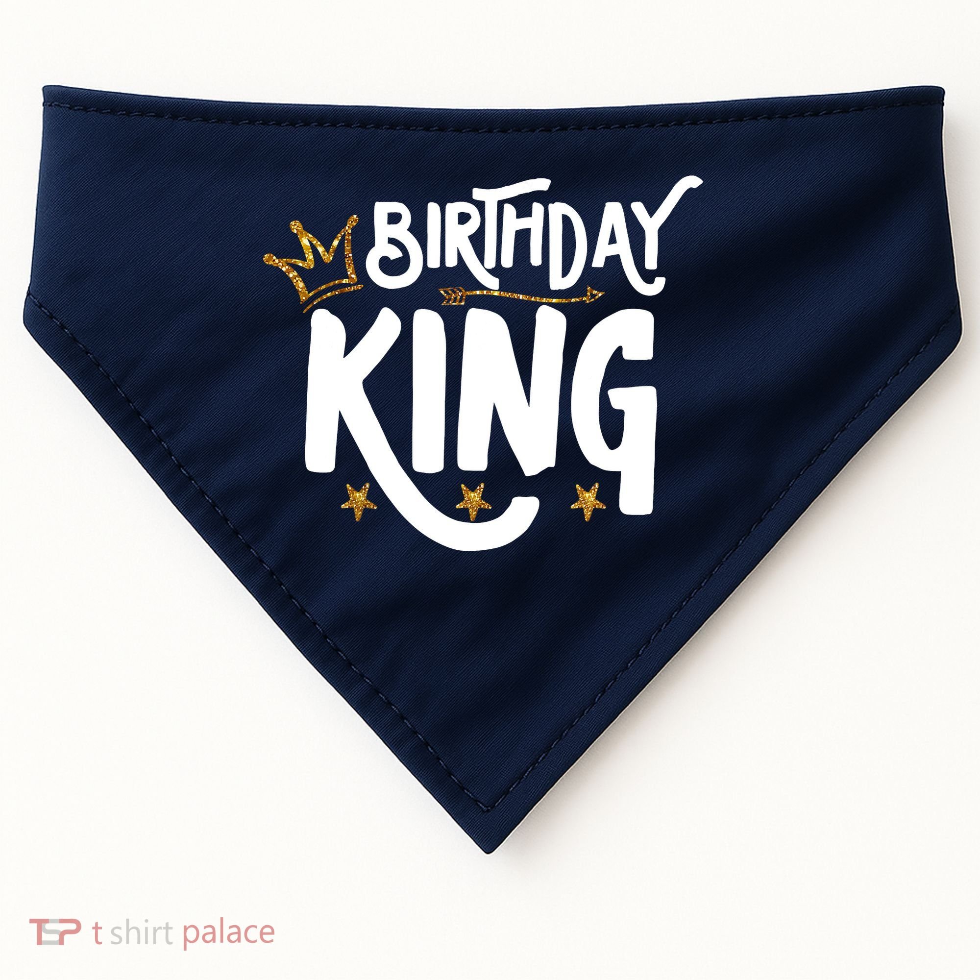 Birthday King Gold Crown Birthday Boy Funny USA-Made Doggie Bandana