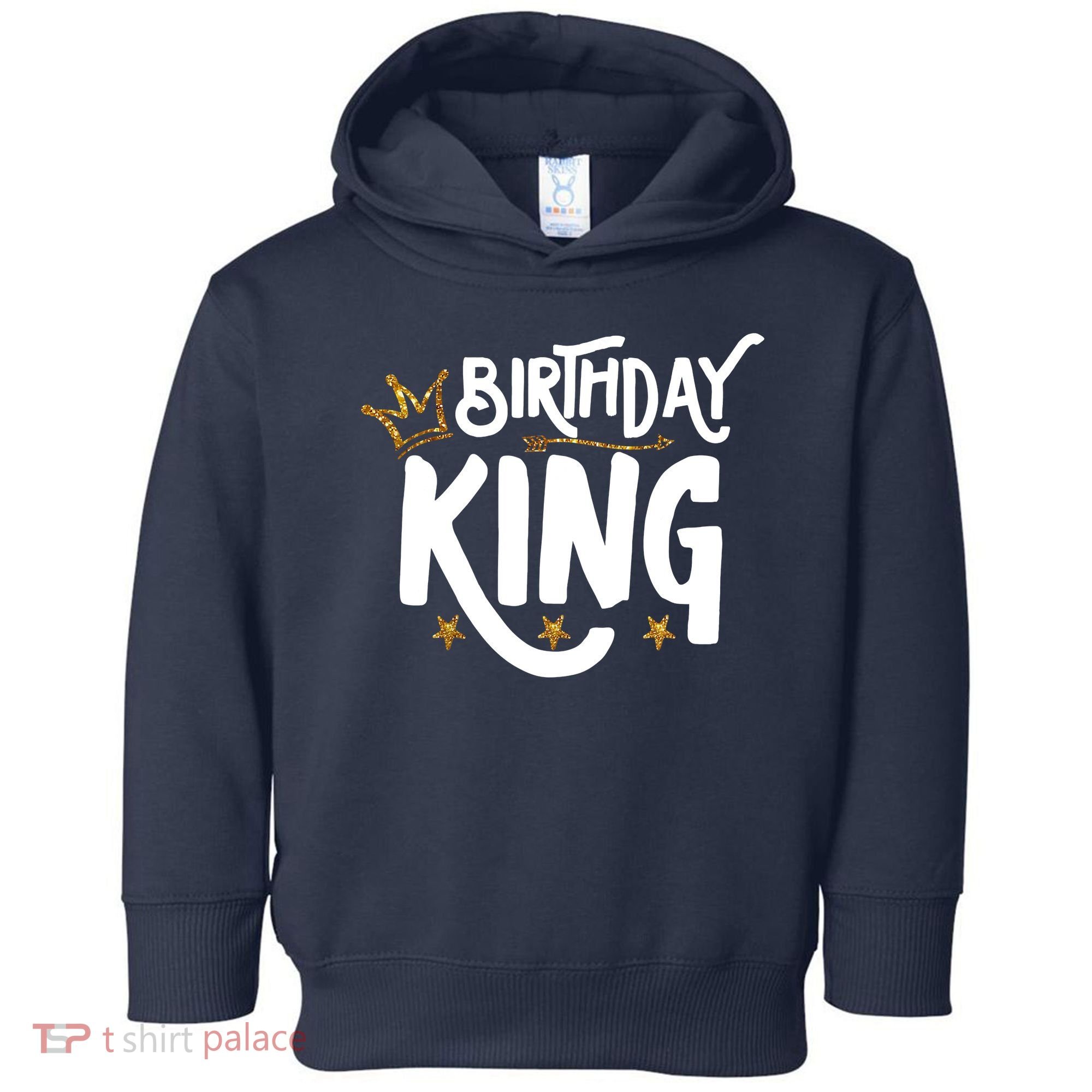 Birthday King Gold Crown Birthday Boy Funny Toddler Hoodie