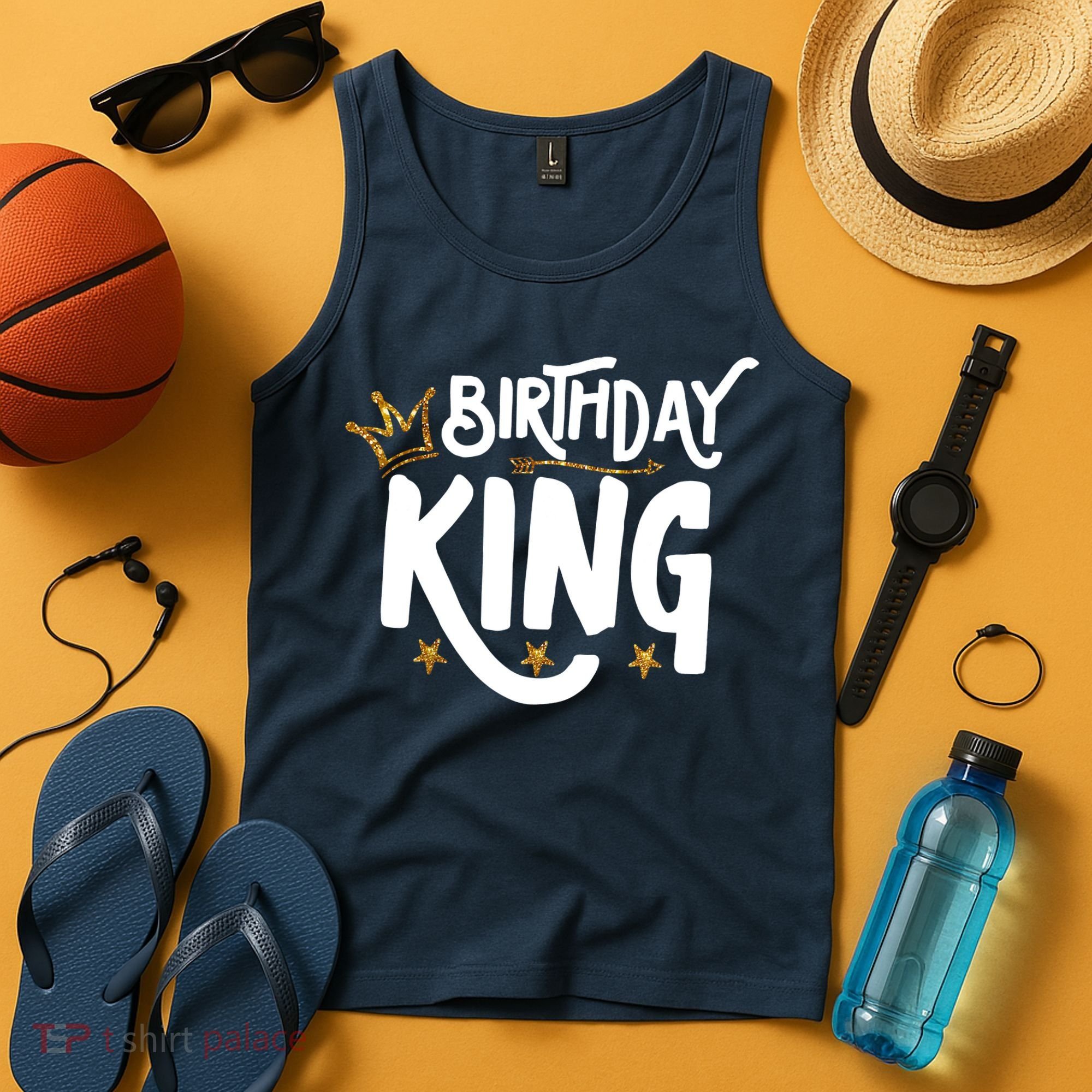 Birthday King Gold Crown Birthday Boy Funny Tank Top