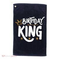 Birthday King Gold Crown Birthday Boy Funny Golf Towel thumb 0
