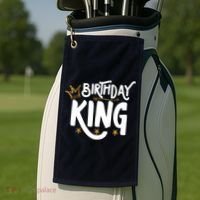Birthday King Gold Crown Birthday Boy Funny Golf Towel thumb 2