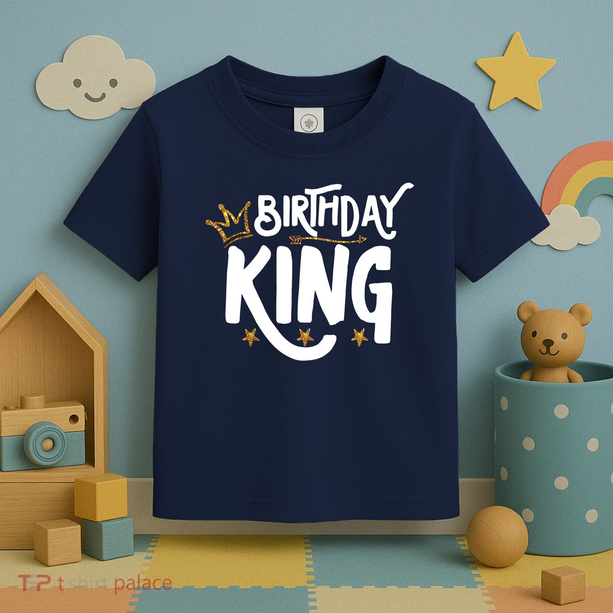 Birthday King Gold Crown Birthday Boy Funny Toddler T-Shirt