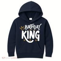 Birthday King Gold Crown Birthday Boy Funny Kids Hoodie thumb 0